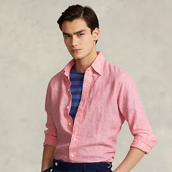 Ralph Lauren Custom Fit Linen Chambray Shirt - Picture 6 of 16